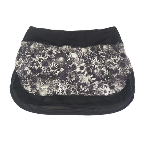 Lululemon Hotty Hot Skirt Size 4 Black Angel Wing Flowabunga Print Skort - Picture 1 of 11